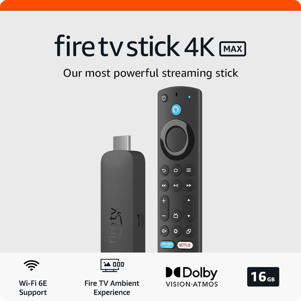 Fire TV Stick 4K Max | Stream BINGE, Kayo Sports, Netflix, Prime Video