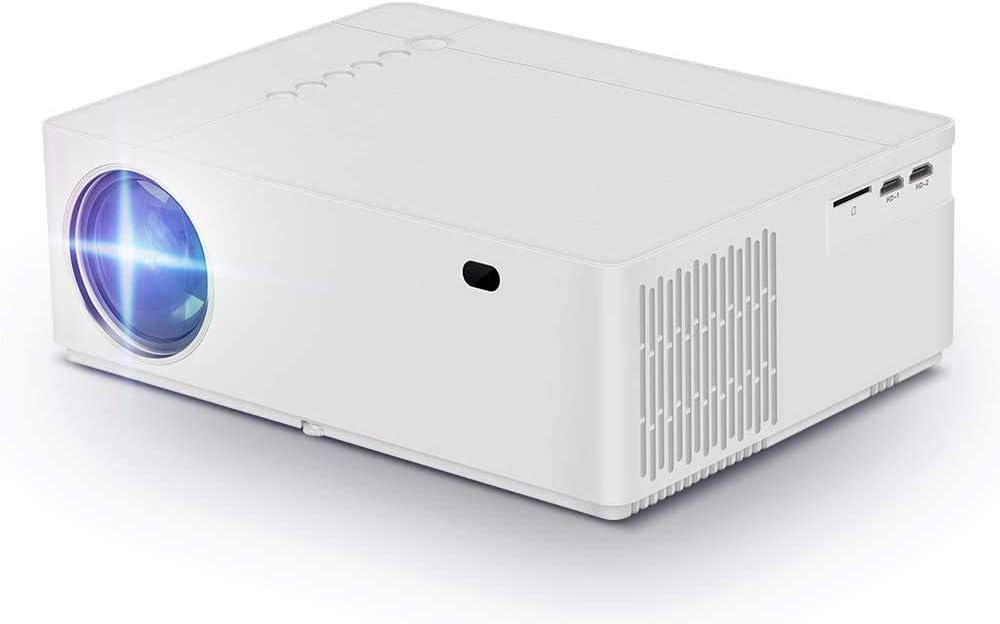 Native 1080p Projector, hmovie Support Full HD Video Projector, 6000 Lux, 8000:1 Contrast Ratio, ±50° Horizontal & Vertical Keystone, 50% X/Y Zoom Out, Compatible with TV Stick, iPhone Android, PC