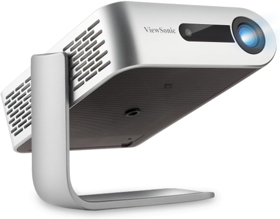 ViewSonic M1+_G2 Portable Mini LED Projector with WVGA, 125 ANSI Lumens, 360 Degree Projection, Built-in Battery, Harman Kardon Speakers, Outdoor Projector