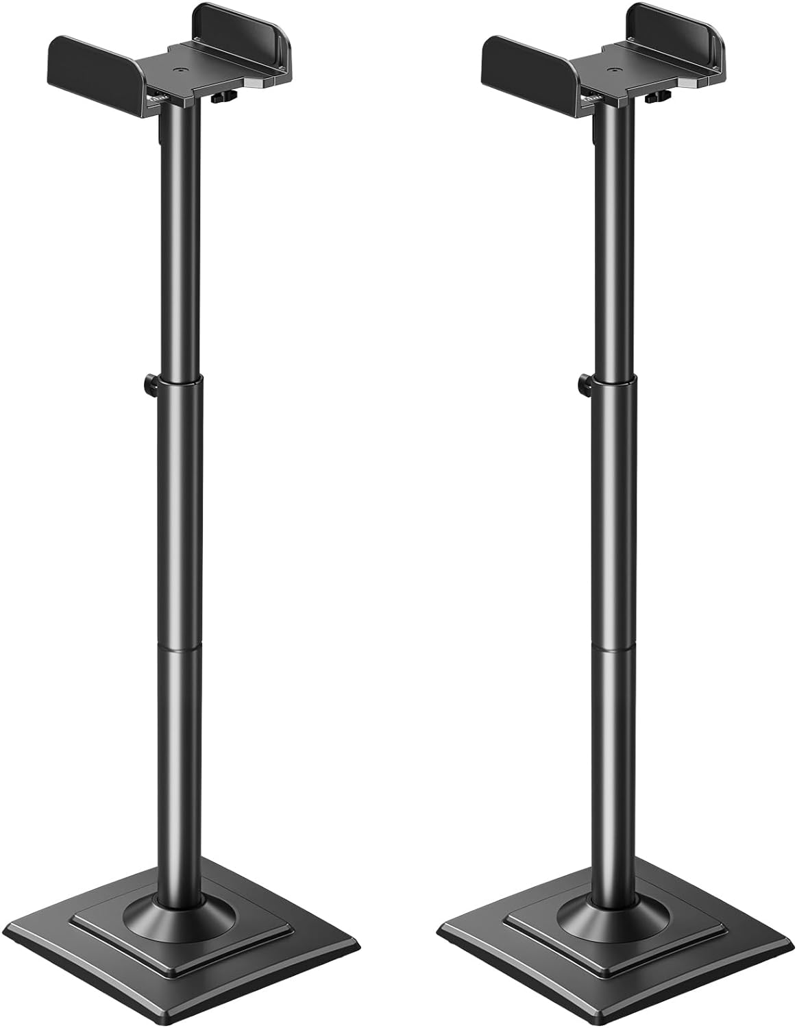 MOUNTUP Universal Speakers Stands Pair 34" to 43.3" Height Adjustable Holds Bookshelf Speakers Satellite Speakers Up to 11LBS Cable Concealing 1 Pair Spring-Loaded Plate Extends to 10" MU9138-AU