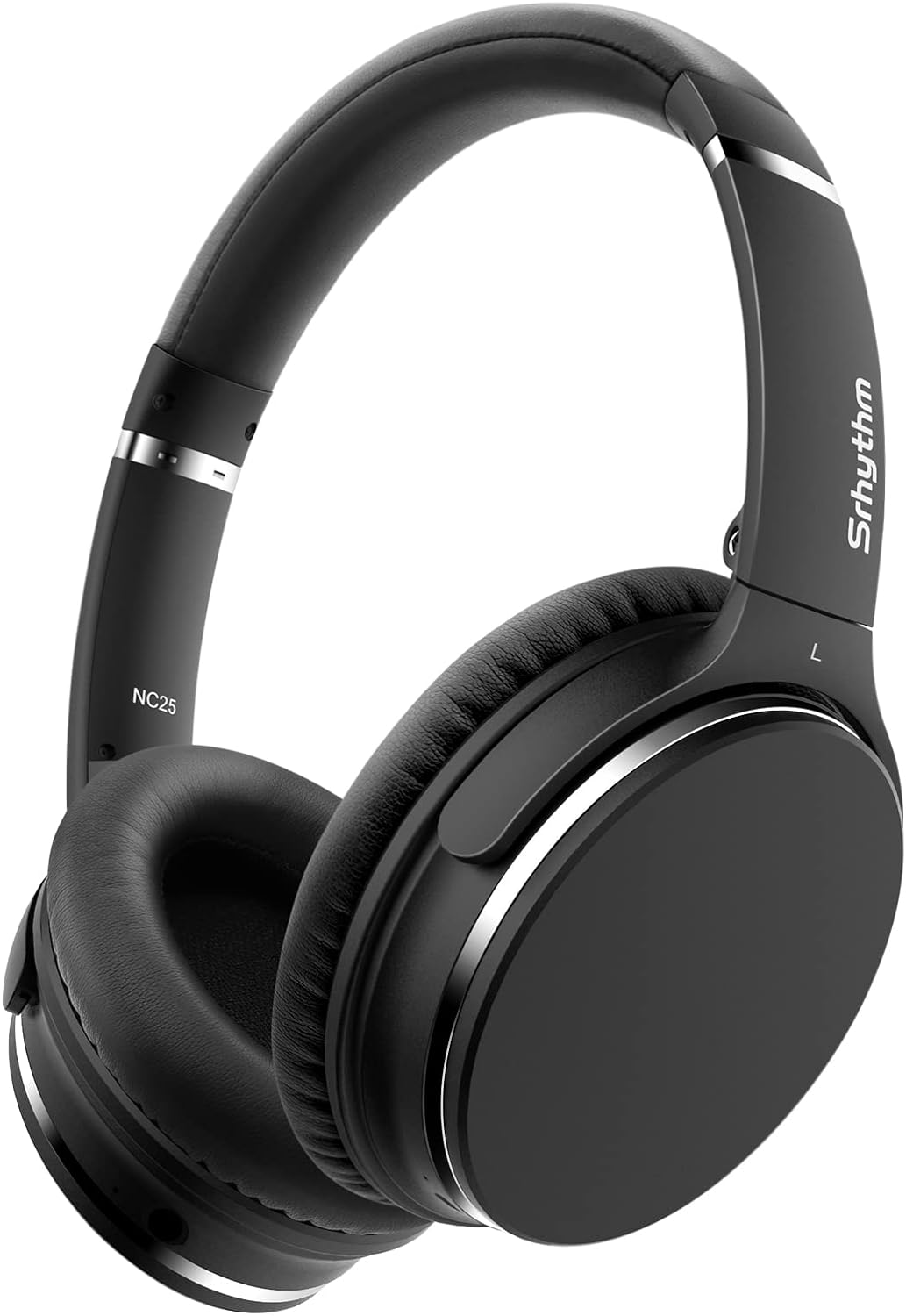 Srhythm NC25 Active Noise Cancelling Headphones, Wireless Headphones Bluetooth 5.3, Lightweight Stereo Headset Over-Ear with Low Latency, Protein Earpads, 50H Playtime