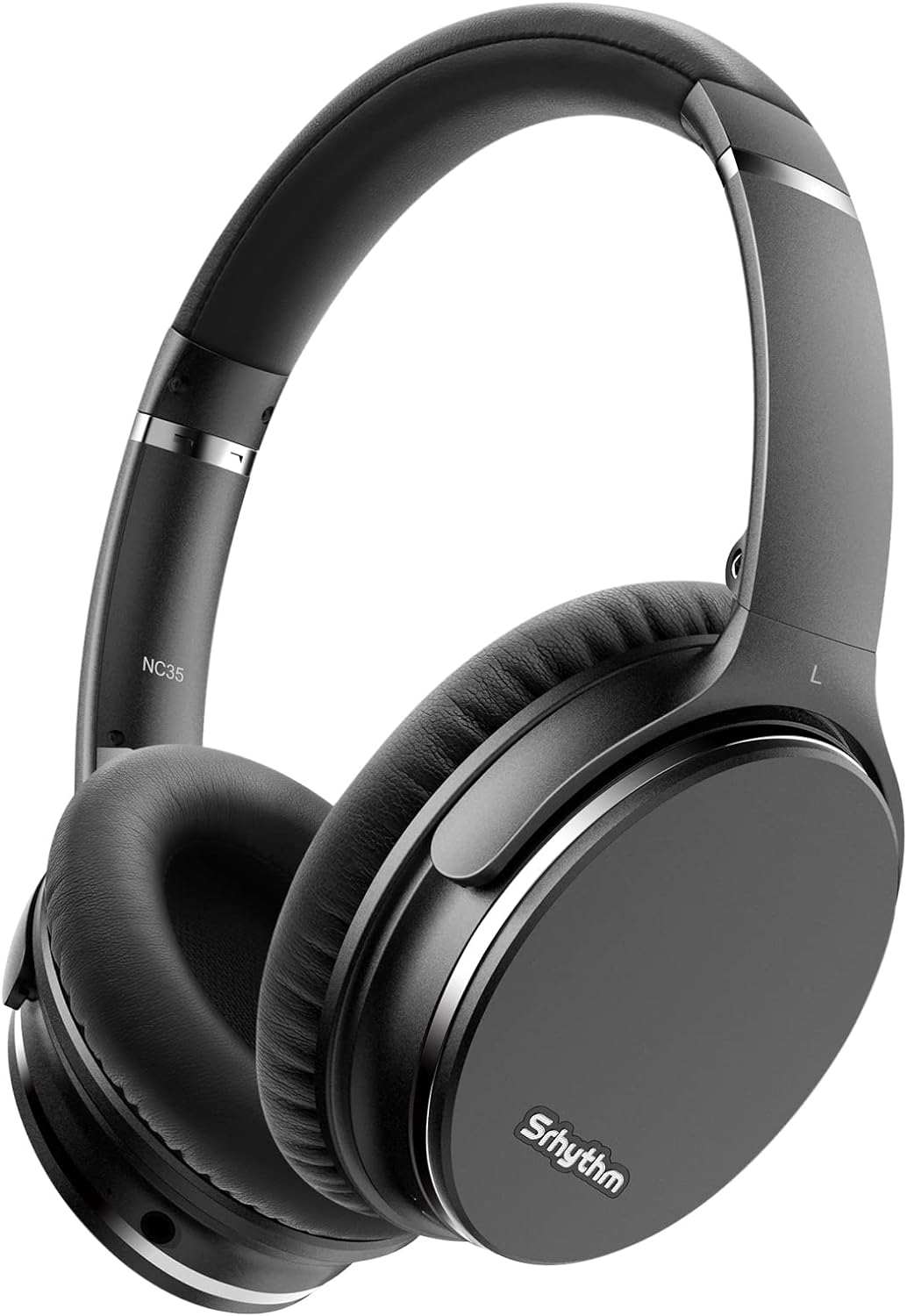 Srhythm NC35 Noise Cancelling Headphones, Bluetooth 5.3 Wireless Headphones, Fast Charge Over-Ear Lightweight Headset with Microphones,Mega Bass 50+ Hours’ Playtime