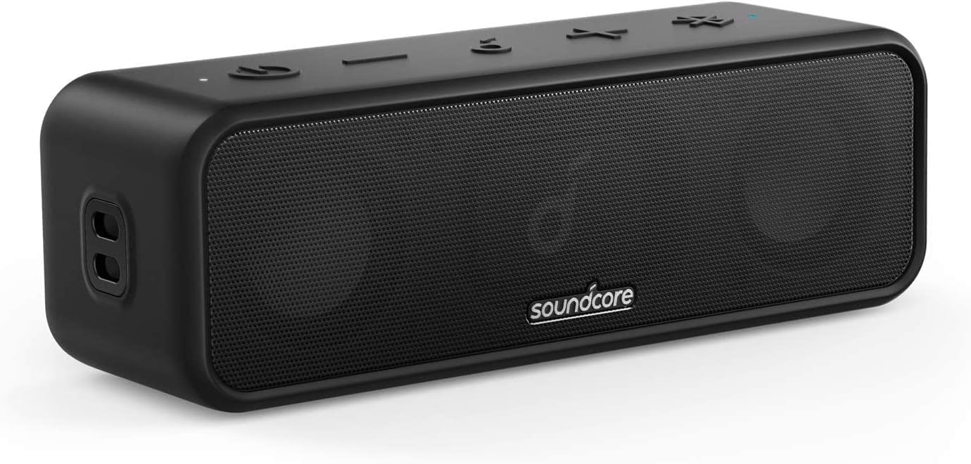 Anker Soundcore 3 Bluetooth Speaker with Stereo Sound, Pure Titanium Diaphragm Drivers, PartyCast Technology, BassUp, 24H Playtime, IPX7 Waterproof, App for Custom EQs, Use at Home, Outdoors, Beach